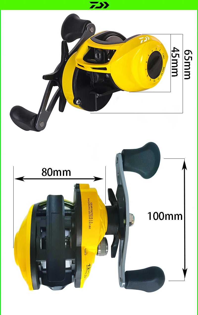 Carrete Daiwa con Freno de 18 KG y 12+1 Rodamientos Anti-Enredo